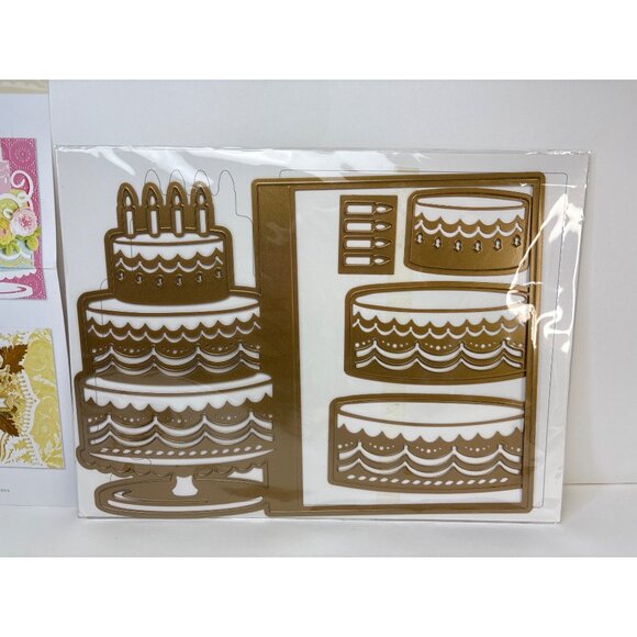 Anna Griffin Jacket Card Dies Celebrations Cake Design Metal Cutting Dies - Picture 6 of 16